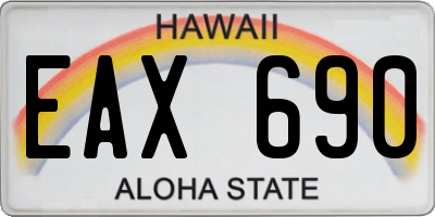 HI license plate EAX690