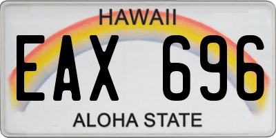 HI license plate EAX696