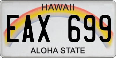 HI license plate EAX699