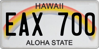 HI license plate EAX700