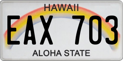 HI license plate EAX703
