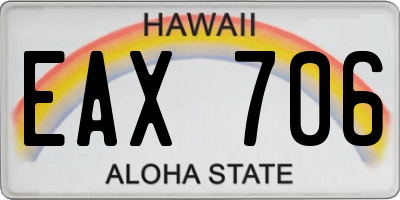 HI license plate EAX706