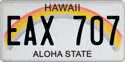 HI license plate EAX707