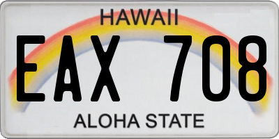 HI license plate EAX708
