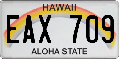 HI license plate EAX709