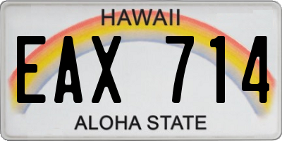 HI license plate EAX714