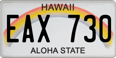 HI license plate EAX730