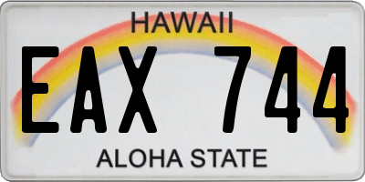 HI license plate EAX744
