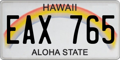 HI license plate EAX765