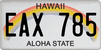 HI license plate EAX785