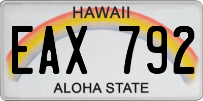 HI license plate EAX792