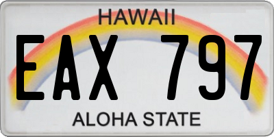 HI license plate EAX797