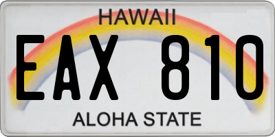 HI license plate EAX810