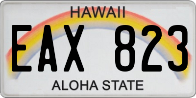 HI license plate EAX823