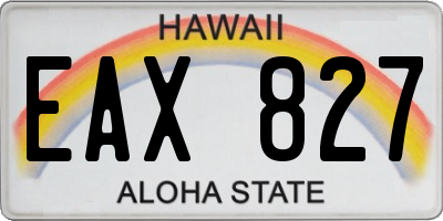 HI license plate EAX827