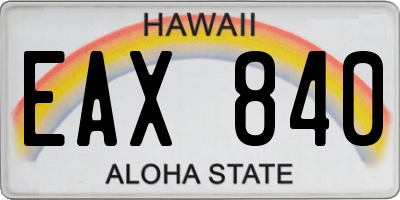 HI license plate EAX840