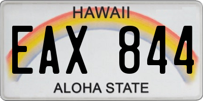 HI license plate EAX844