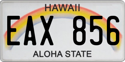 HI license plate EAX856