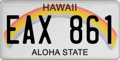HI license plate EAX861