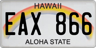 HI license plate EAX866