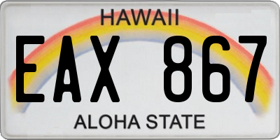 HI license plate EAX867