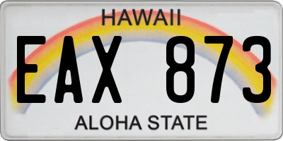 HI license plate EAX873