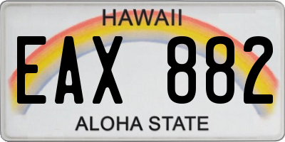 HI license plate EAX882