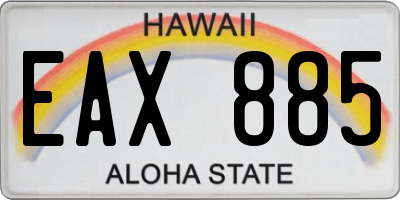 HI license plate EAX885