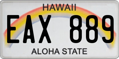 HI license plate EAX889