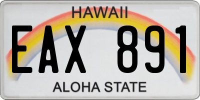 HI license plate EAX891