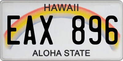 HI license plate EAX896