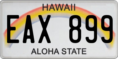 HI license plate EAX899