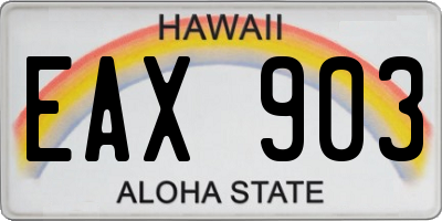 HI license plate EAX903