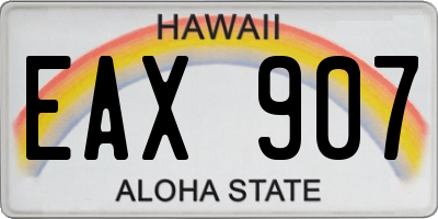 HI license plate EAX907