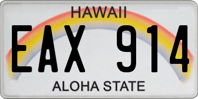 HI license plate EAX914