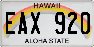 HI license plate EAX920