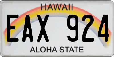 HI license plate EAX924