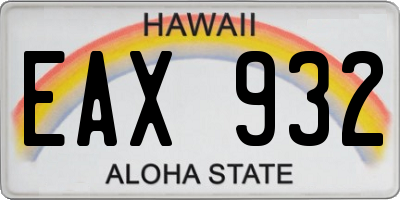HI license plate EAX932