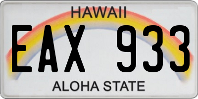 HI license plate EAX933