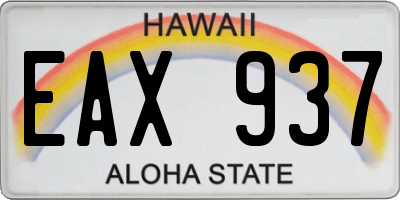 HI license plate EAX937