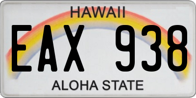 HI license plate EAX938