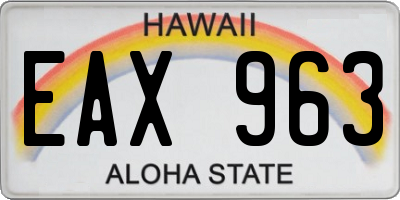 HI license plate EAX963