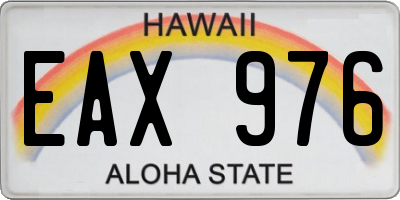 HI license plate EAX976