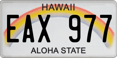 HI license plate EAX977