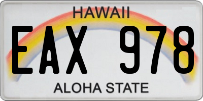 HI license plate EAX978