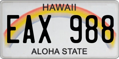 HI license plate EAX988