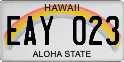 HI license plate EAY023