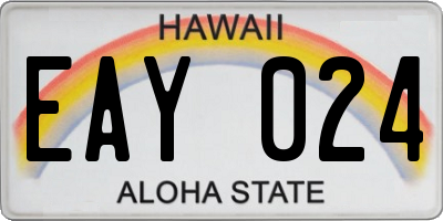 HI license plate EAY024