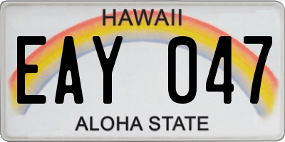 HI license plate EAY047