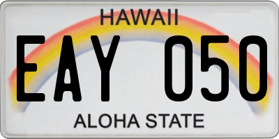 HI license plate EAY050